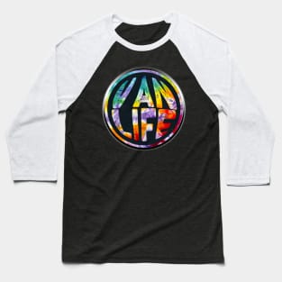 Van Life Tie Dye Circle Distressed - Van Dweller Lifestyle Nation Baseball T-Shirt